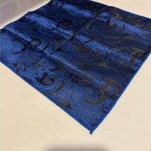 Elegant Blue Paisley Pocket Square